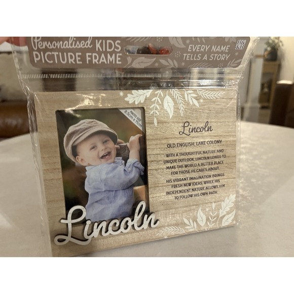 History & Heraldry Other - Lincoln Personalized Baby Kids Picture Frame Name Meaning Gift Monogram Nursery